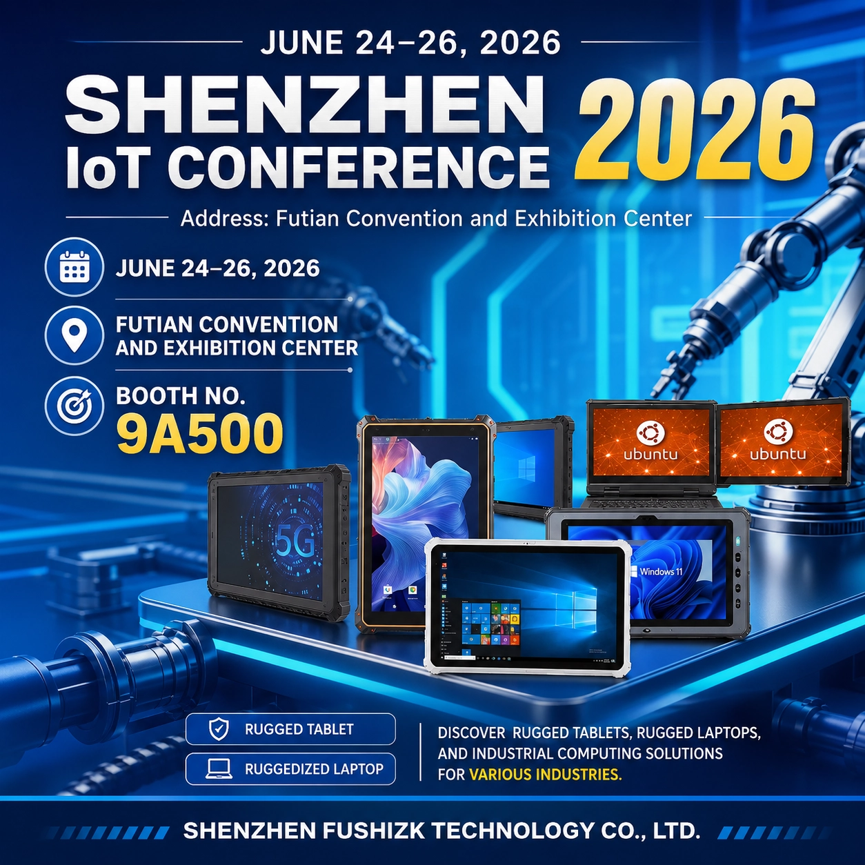 FUSHi TECH apresentar&aacute; tablets e laptops robustos na Shenzhen IoT Conference 2026